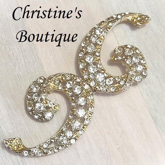 Vintage Accessories - Vintage Rhinestone clip fastener,  Sew-On for clothing